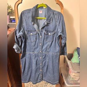 Levi's Blue Denim Button-Down Dress